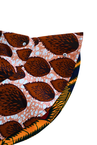 Hagos Reversi Bucket Hat Wide Brim - Pink Brown Yellow Blue Red Print - 48