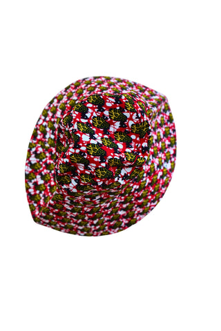 Hagos Reversi Bucket Hat Wide Brim - Blue Orange Black Yellow Red Print - 50