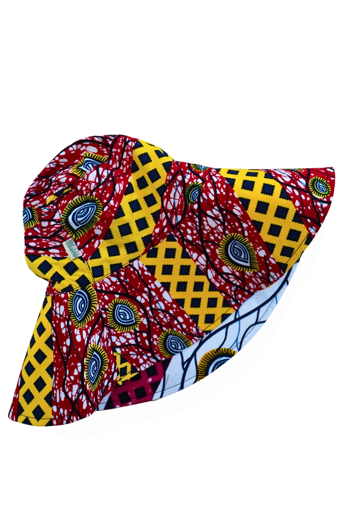 Hagos Reversi Bucket Hat Wide Brim - Blue Pink White Yellow Red Print - 51