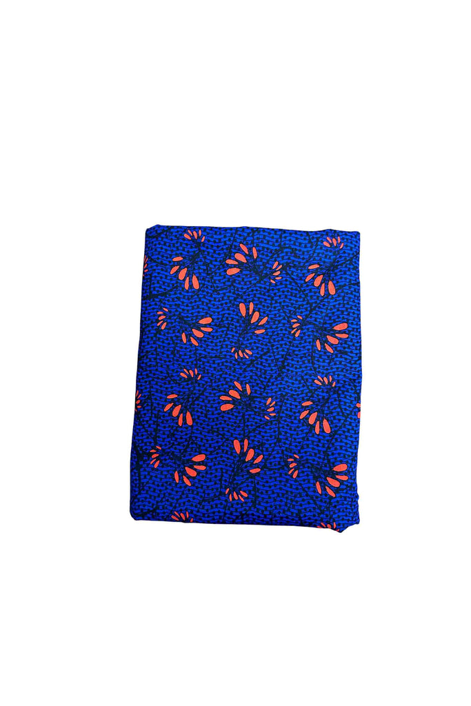 AfterGlow Headwrap - Blue and Red African Ankara Wax Cotton Print