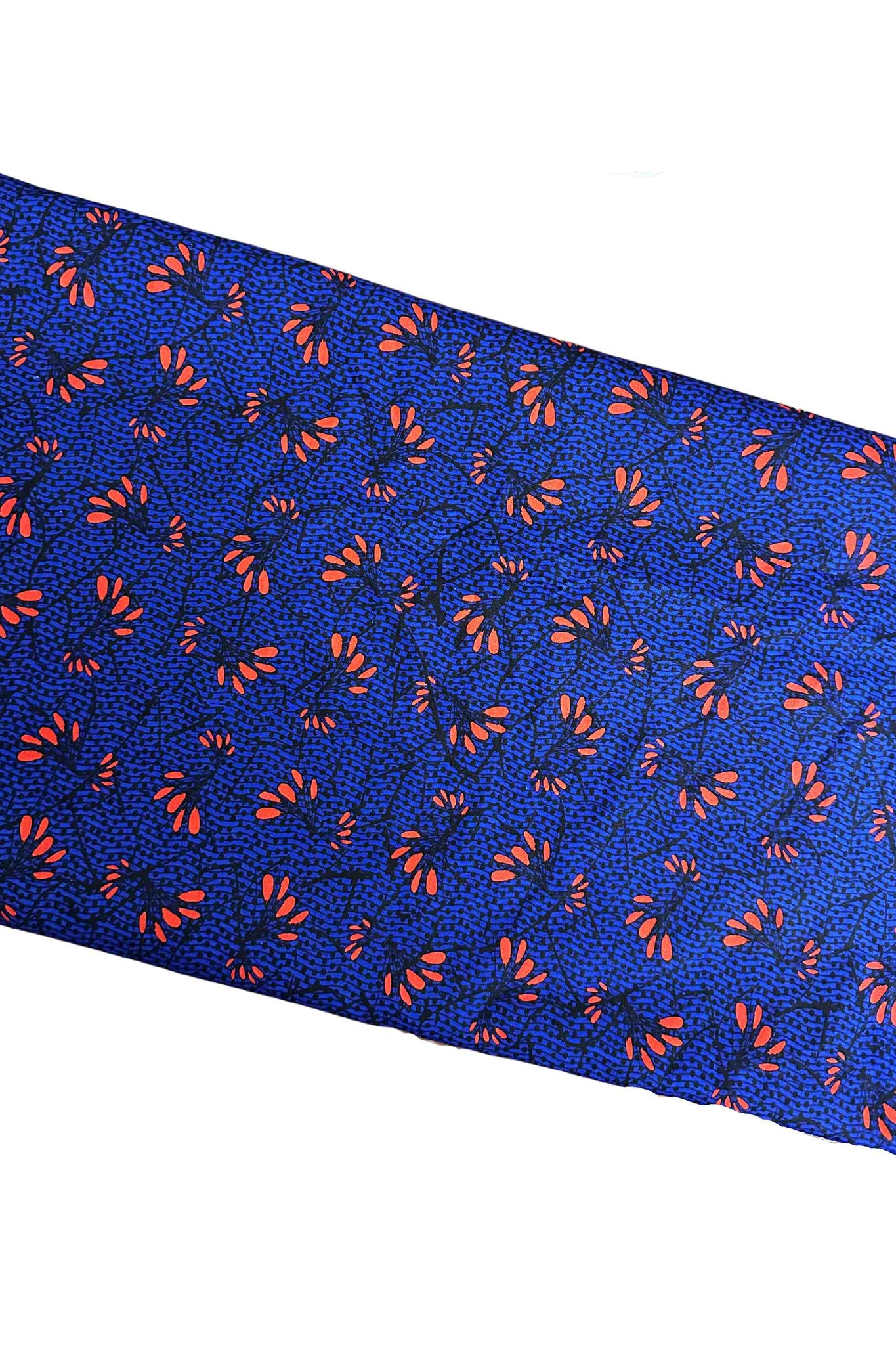 AfterGlow Headwrap - Blue and Red African Ankara Wax Cotton Print
