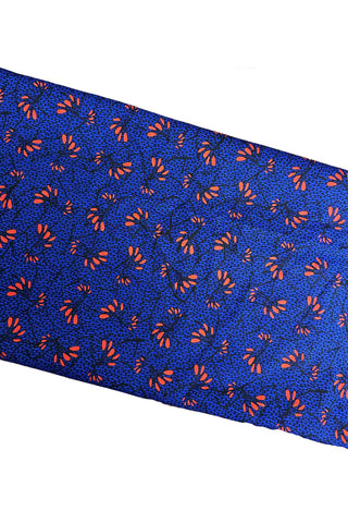 AfterGlow Headwrap - Blue and Red African Ankara Wax Cotton Print