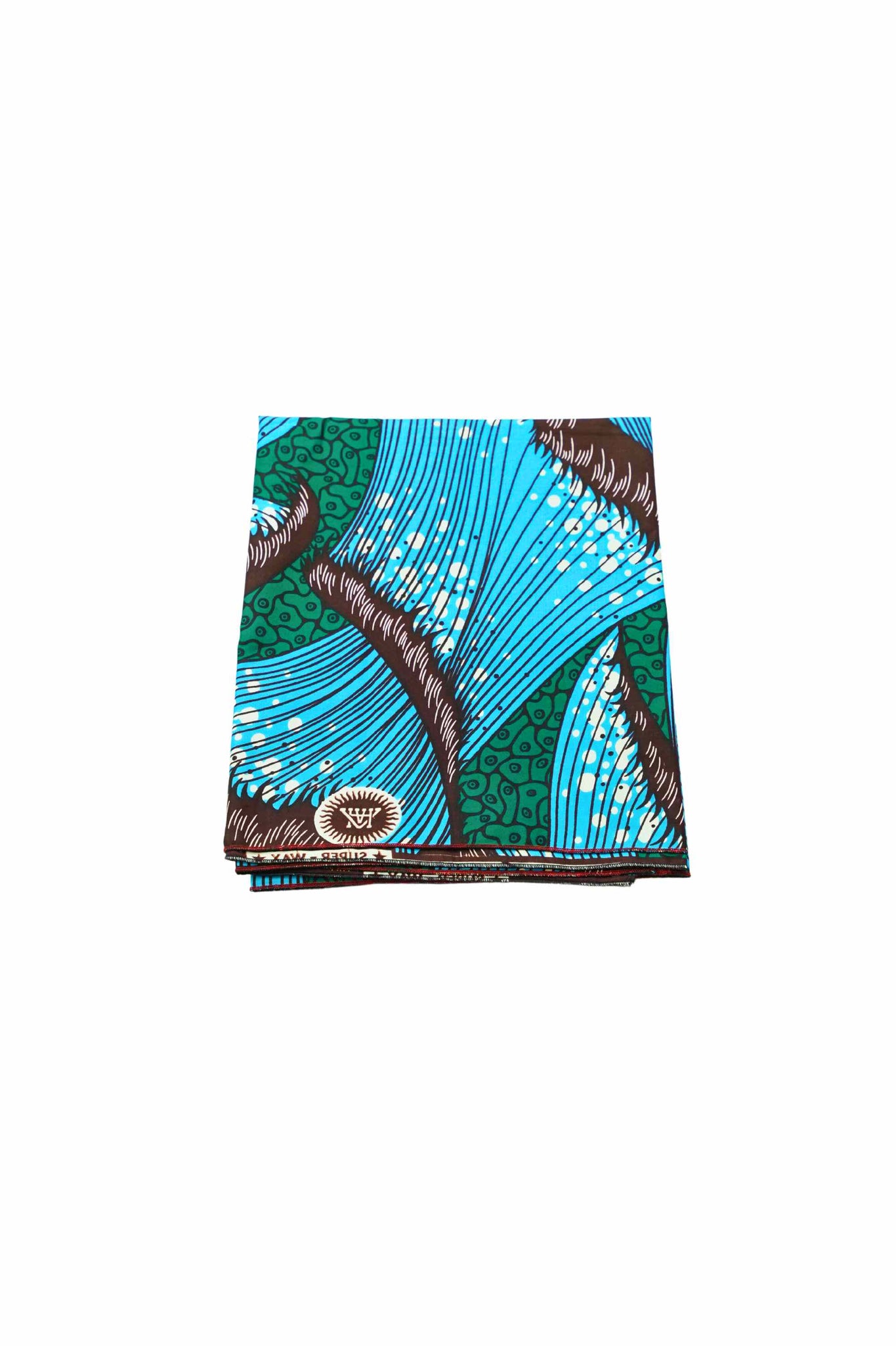 Kokumo Headwrap - Blue and Green African Ankara Wax Cotton Print