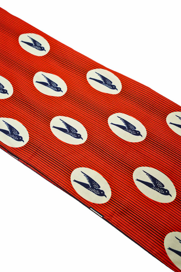 Safara Headwrap - Red and White Speed bird African Ankara Wax Cotton Print