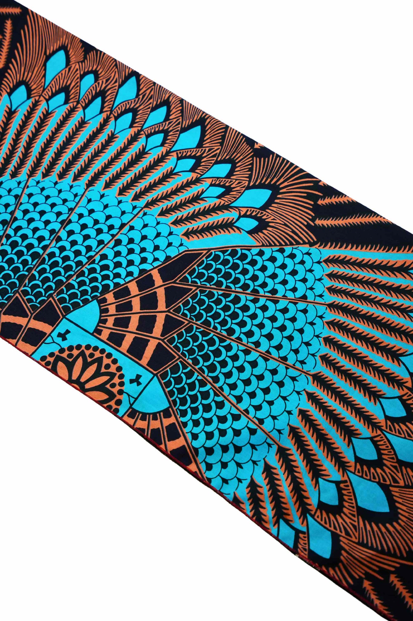 Alexis Headwrap - Blue and Pink African Ankara Wax Cotton Print