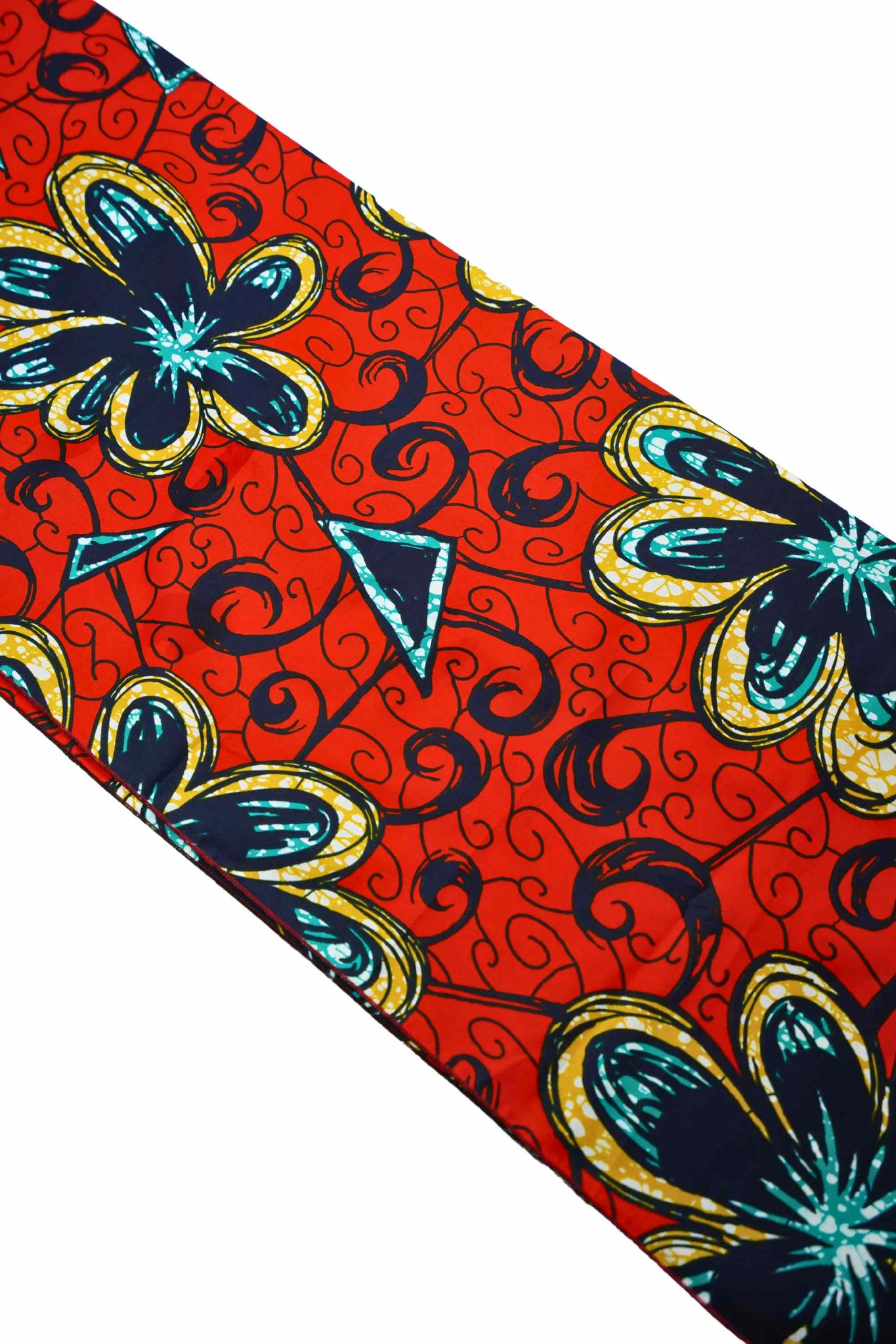 Ime Headwrap - Red Floral Rubies African Ankara Wax Cotton Print