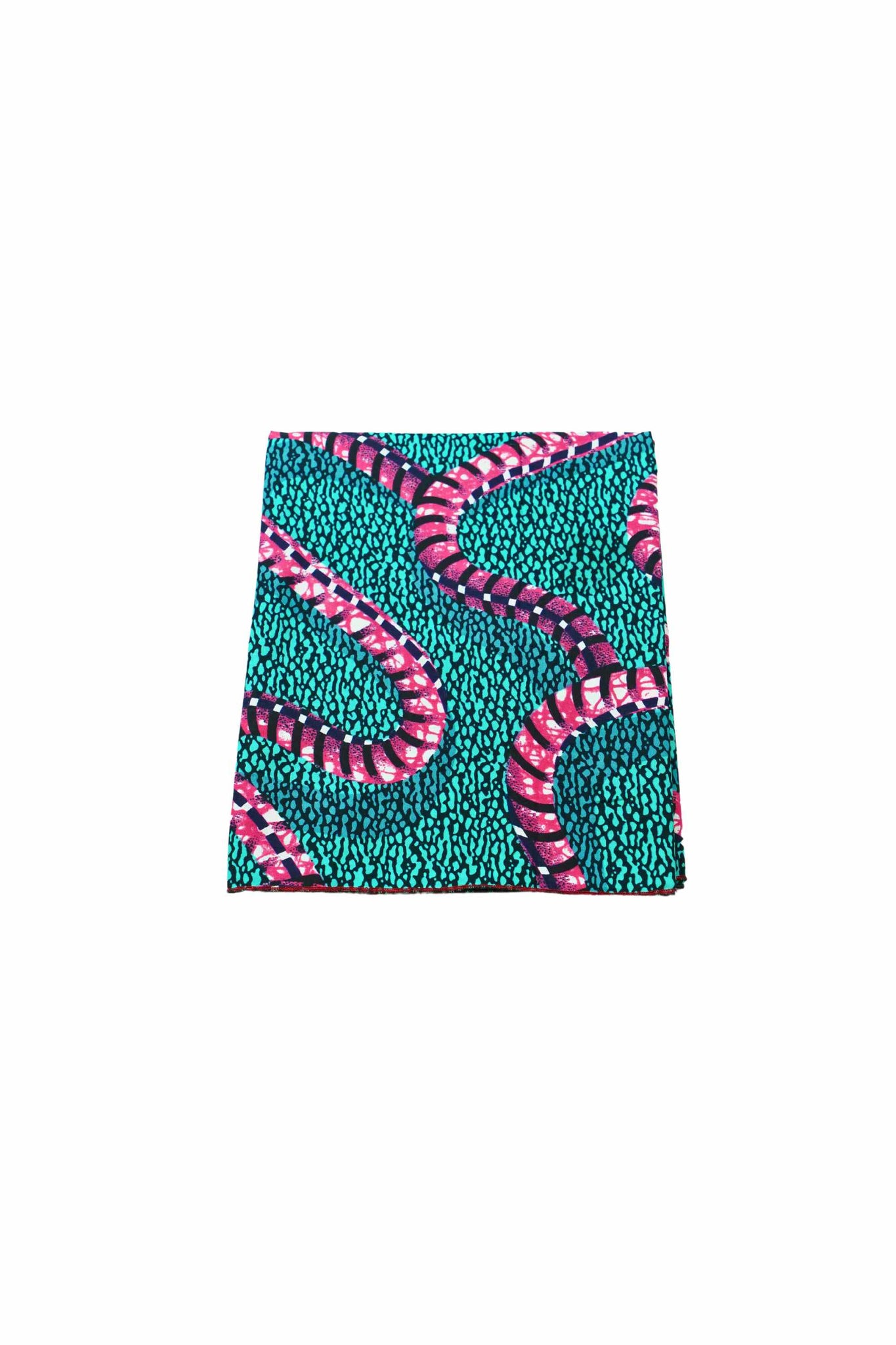 Ayesha Headwrap - Teal and Pink African Ankara Wax Cotton Print