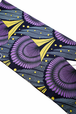 Bisma Headwrap - Purple and Black African Ankara Wax Cotton Print