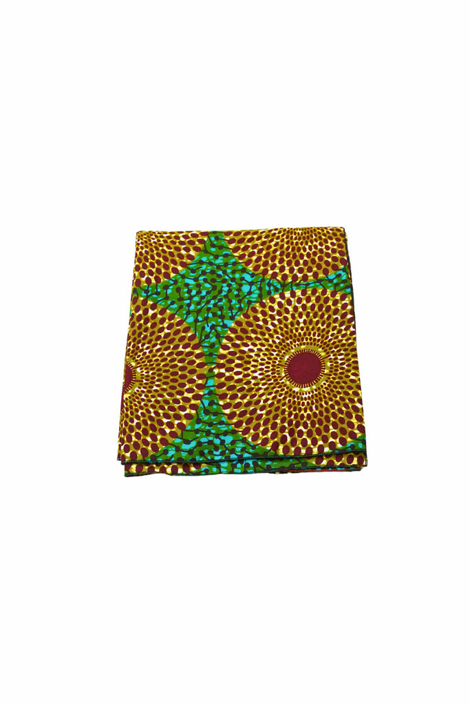 Iza Headwrap - Green and Brown African Ankara Wax Cotton Print