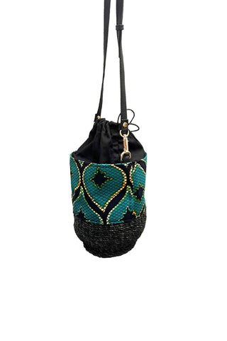 Makiling Bucket Bag - Green Congress African Ankara Wax Cotton Print