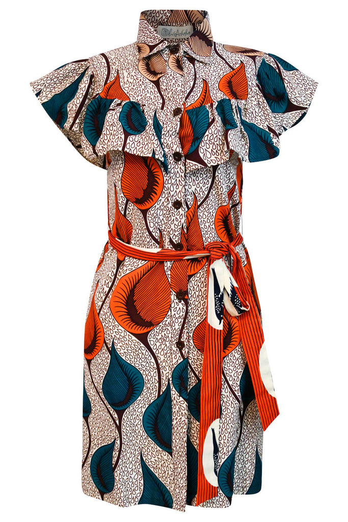 Taraji Shirt - Red/Teal Calla Lily Print
