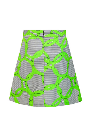 Nubia Mini Skirt - Green Union Print