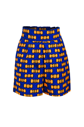 Firdawasi Shorts -Blue/Orange Bow Tie Print