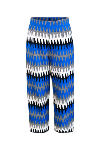 Abeba Pants - Blue/White Sound Waves Print