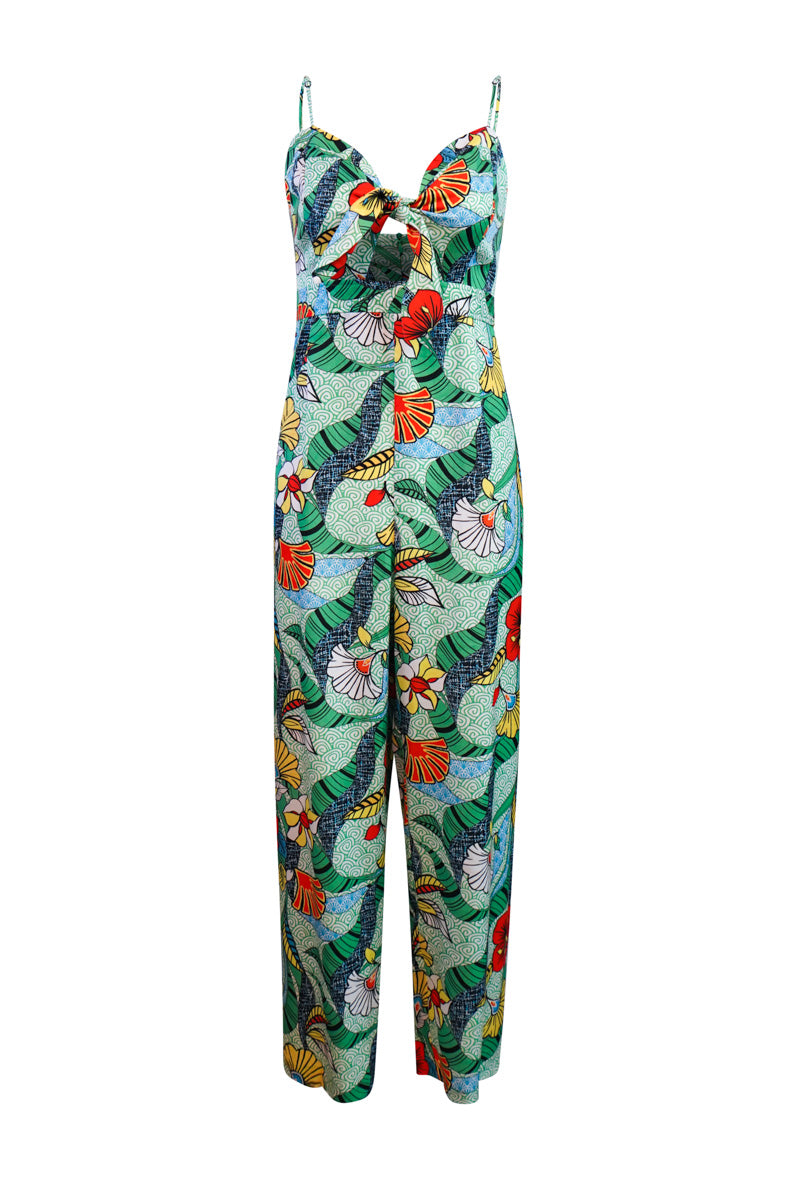 Enu Tie Front Jumpsuit - Green ASA HANA OA OG