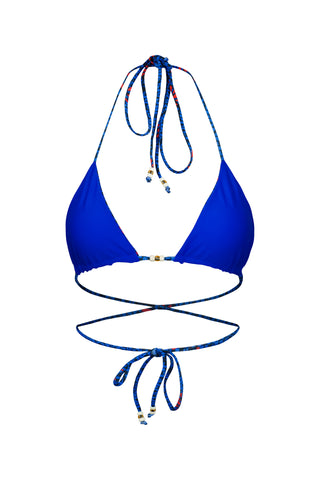 Triangle Reversi Top Bikini - Blue/Afterglow Print | GOLDEN OASIS 1.0