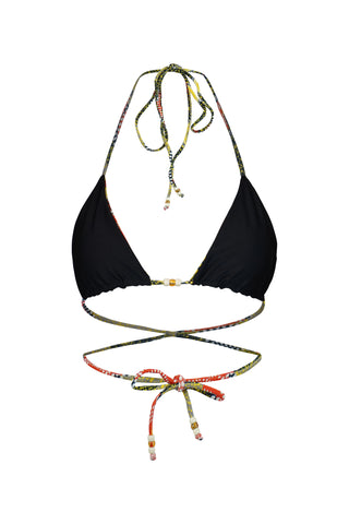 Triangle Reversi Top Bikini - Black/Dreamy Mirage Print | GOLDEN OASIS 1.0