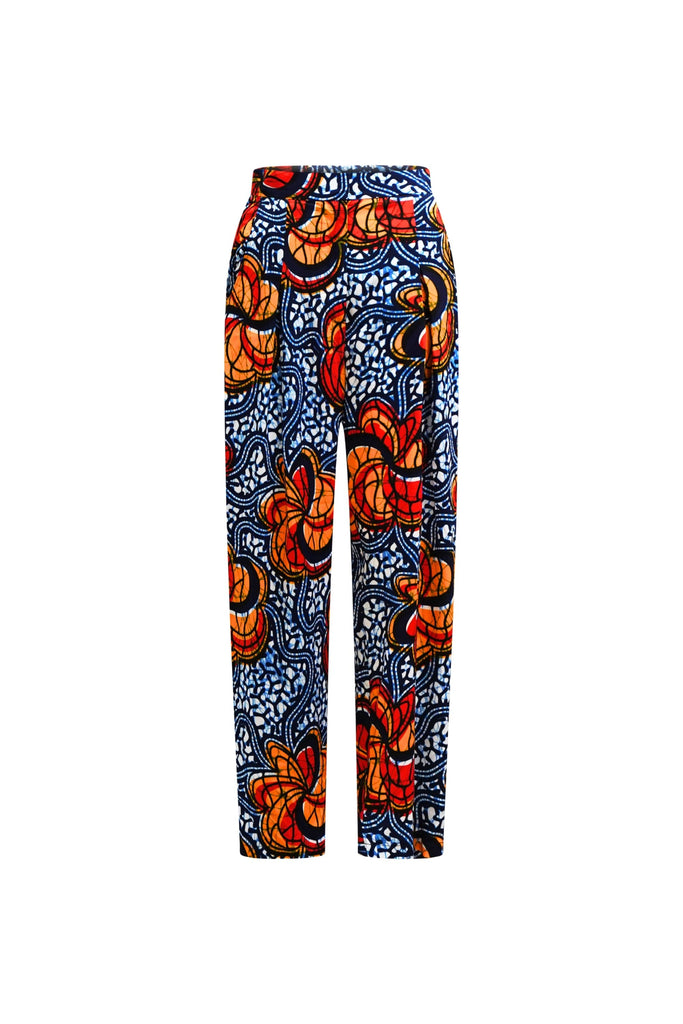 Ode Tapered Pants - Blue Yellow &Orange Odo Ayo Print