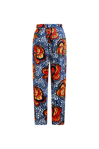 Ode Tapered Pants - Blue Yellow &Orange Odo Ayo Print