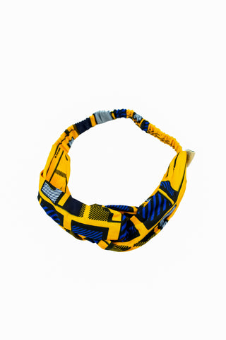 Dalia Turban Headband - Blue / Yellow