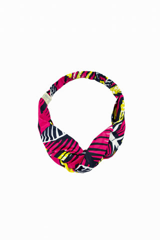 Vega Turban Headband - Pink / Yellow