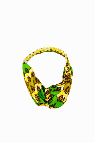 Enu Turban Headband - Green / Yellow