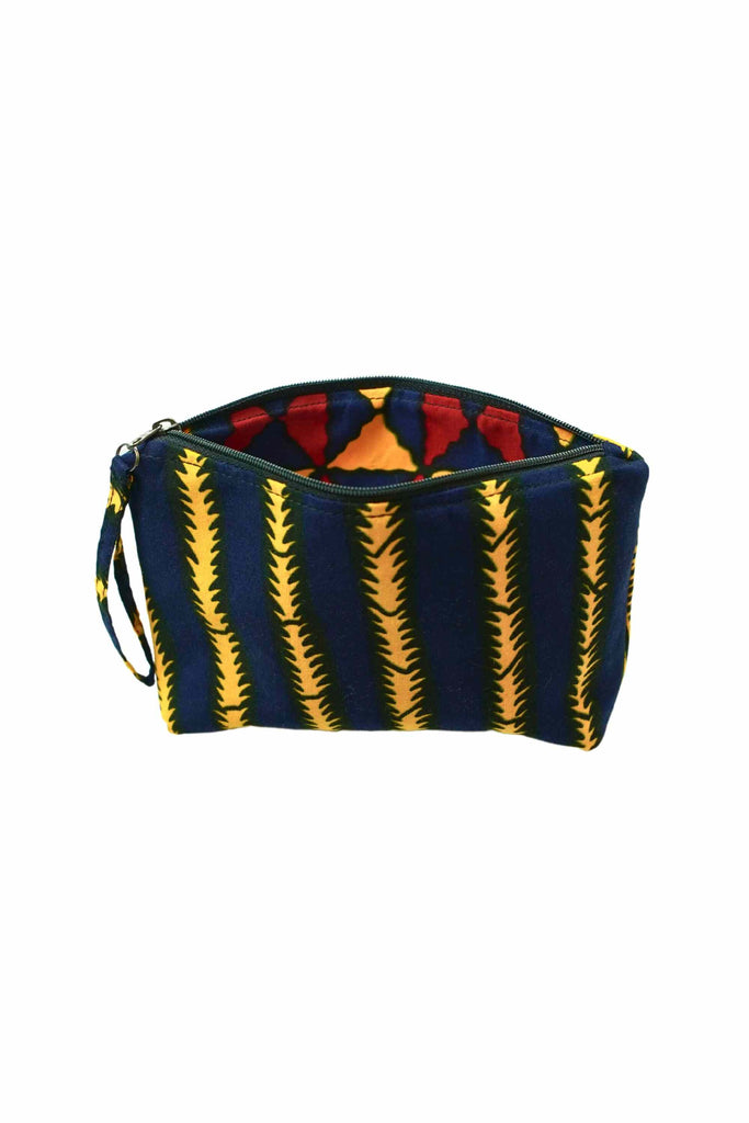 Paki Reversi Pouch Bag -  African Ankara Wax Cotton Print -13
