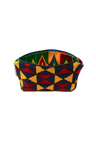 Paki Reversi Pouch Bag -  African Ankara Wax Cotton Print -17