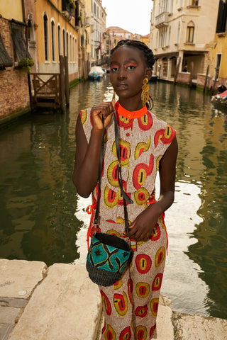 Makiling Bucket Bag - Green Congress African Ankara Wax Cotton Print