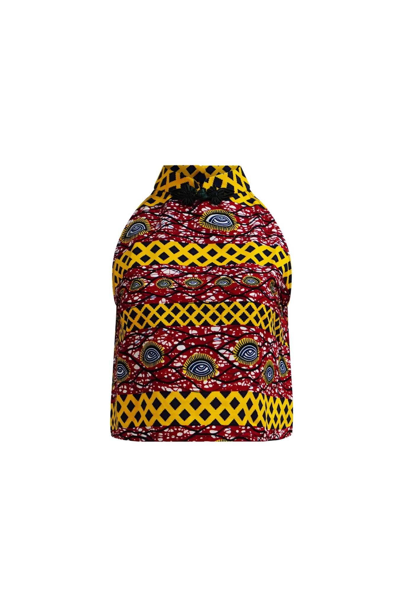 Yenge Top - Red and Yellow African Ankara Wax Cotton Print