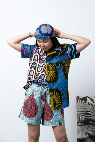 Chinny Shorts Mix Match African Ankara Wax Cotton Print