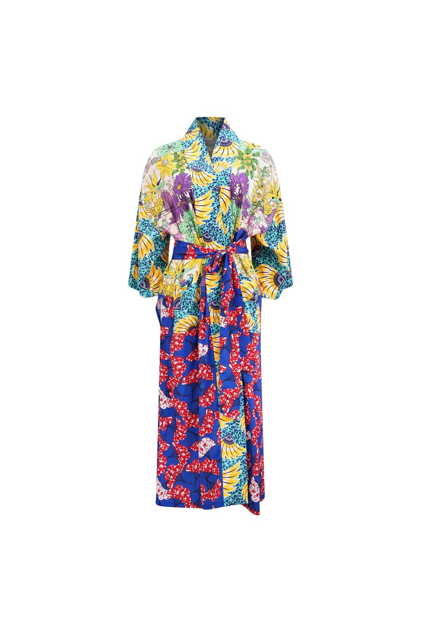 Zola Long Afromono Kimono - In Living Colours Print | ILC OA OG