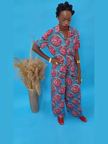 Ashanti Unisex Shirt  - Blue and Red Water Well Print