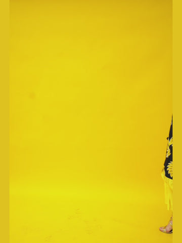 Chinwe Skirt Infinity Dress - Yellow & Black & Yellow Plantain (banana) Print