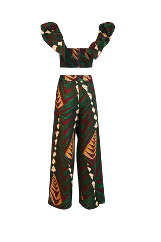 Adaora Twin Set Ankara Wax Print OliveAnkara