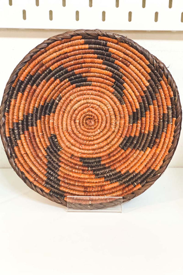 Rwanda Woven Baskets (Wall Hanging Basket/Fruit Basket) - Orange Swirls