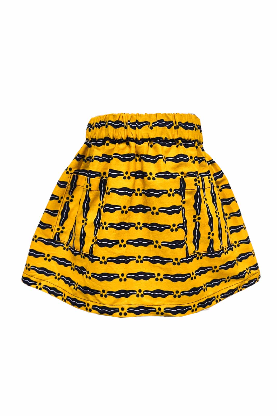 Bertie Elasticated Skirt - Yellow couple lips print
