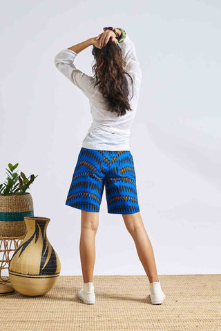Femi Unisex Shorts Ankara Wax Print OliveAnkara