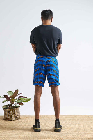Femi Unisex Shorts Ankara Wax Print OliveAnkara