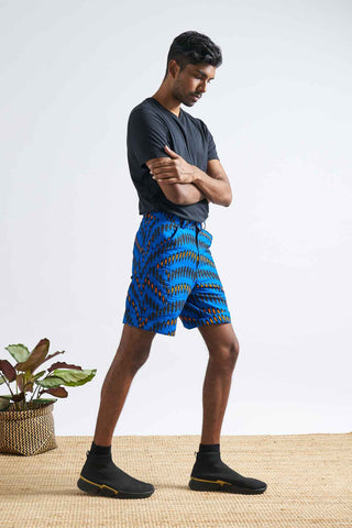 Femi Unisex Shorts Ankara Wax Print OliveAnkara