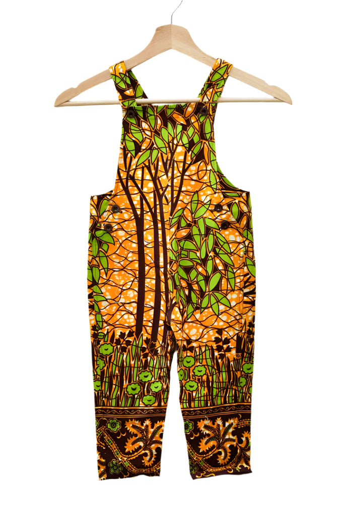 Zina dungaree OA Kids Ankara Wax Print OliveAnkara