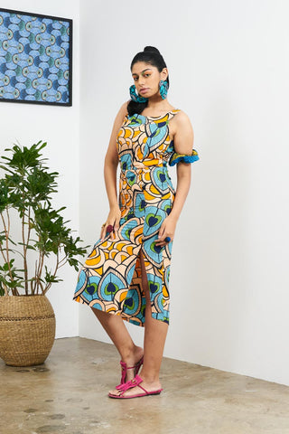 Pemba Dress OliveAnkara Ankara Wax Print fabrics