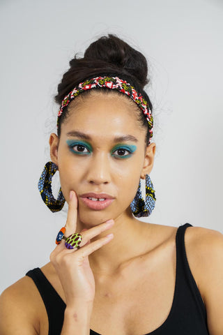 Ruched Headbands OliveAnkara Ankara Wax print