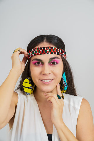 Ruched Headbands OliveAnkara Ankara Wax print