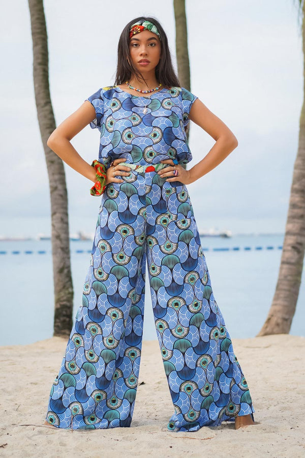 Apiyo Wrap Pants Tencel Lyocell Print OliveAnkara Originals OA OG