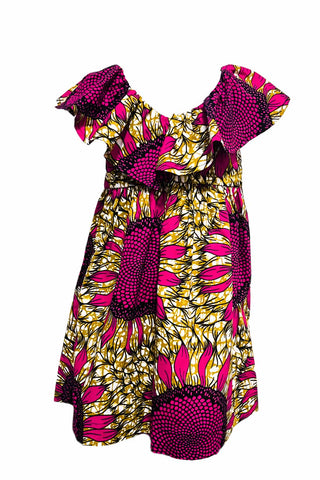 Sienna Dress Ankara Wax Printed fabric OliveAnkara