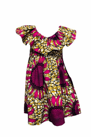 Sienna Dress Ankara Wax Printed fabric OliveAnkara