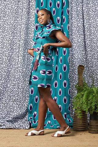Taraji Shirt Ankara Wax Print OliveAnkara