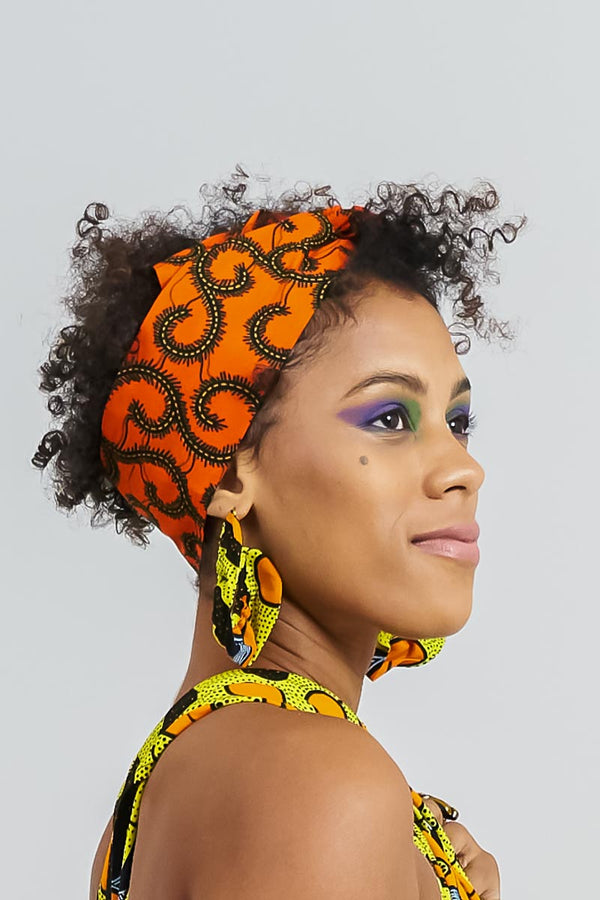 Tie-Up Headbands OliveAnkara Ankara Wax print